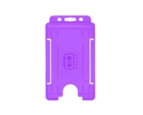 Purple Single-Sided BIOBADGE Open Faced ID Card Holders - Portrait - Promotions Only Lanyards