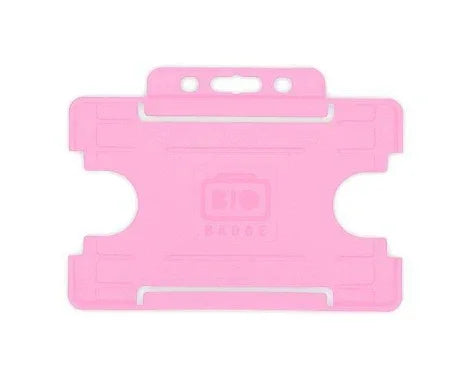 Pink Single-Sided BIOBADGE Open Faced ID Card Holders - Promotions Only Lanyards