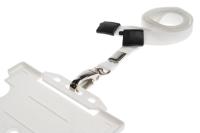 White Lanyards Plain 10mm Flat with Metal Clip - Promotions Only Lanyards