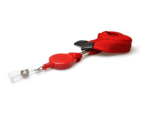 Plain Red 16mm Tubular Retractable Lanyard - Promotions Only Lanyards
