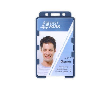 Dark Blue Card Holders BioBadge Dual-Sided Portrait - Promotions Only Lanyards
