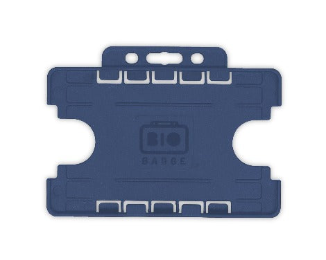 Dark Blue Card Holders BioBadge Dual-Sided Landscape - Promotions Only Lanyards