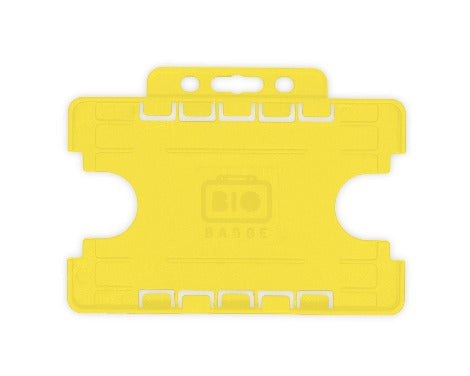 Yellow Dual-Sided BIOBADGE Open Faced ID Card Holders - Landscape - Promotions Only Lanyards