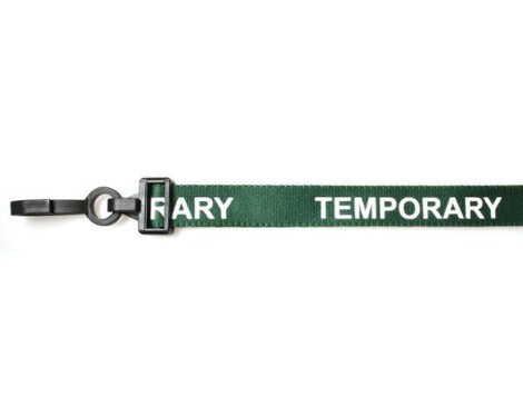 Green Temporary Lanyards 15mm - Promotions Only Lanyards