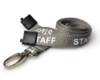 Grey Staff Lanyards 15mm Oval Clip - Promotions Only Lanyards