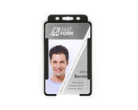 Black Card Holder BioBadge Single-Sided Portrait - Promotions Only Lanyards