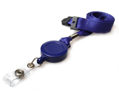 rPET Navy Blue Lanyards 15mm with Card Reels - Promotions Only Lanyards