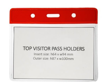 Red Colour Coded PVC Clear Plastic Card Holder - Credit Card Size - Promotions Only Lanyards