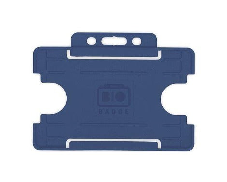 Dark Blue Card Holders BioBadge Single-Sided Landscape - Promotions Only Lanyards