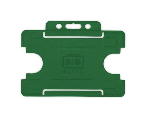 Dark Green Card Holder BioBadge Single-Sided Landscape - Promotions Only Lanyards