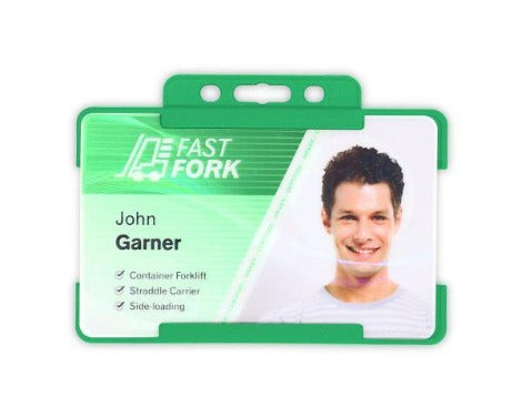 Light Green Card Holder BioBadge Single-Sided Landscape - Promotions Only Lanyards