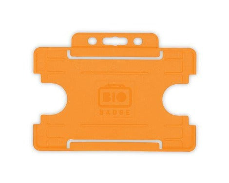 Orange Card Holders BioBadge Single-Sided Landscape - Promotions Only Lanyards