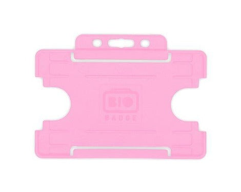 Pink Single-Sided BIOBADGE Open Faced ID Card Holders - Promotions Only Lanyards