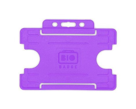 Purple Single-Sided BIOBADGE Open Faced ID Card Holders - Promotions Only Lanyards