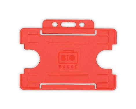 Red Single-Sided BIOBADGE Open Faced ID Card Holders - Promotions Only Lanyards