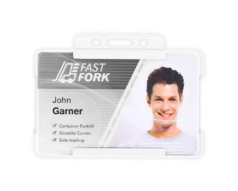 White Single-Sided BIOBADGE Open Faced ID Card Holders - Promotions Only Lanyards