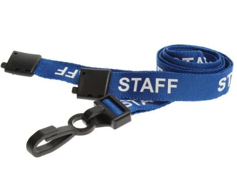 Blue Staff Lanyards 15mm J Clip - Promotions Only Lanyards