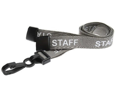 Grey Staff Lanyards 15mm J Clip - Promotions Only Lanyards