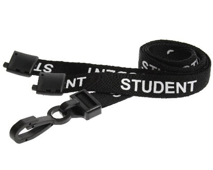 Black Student Lanyards 15mm J Clip - Promotions Only Lanyards