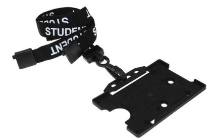 Black Student Lanyards 15mm J Clip - Promotions Only Lanyards