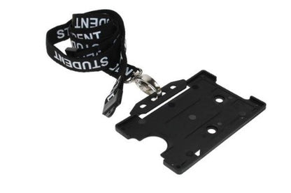 Black Student Lanyards 15mm Oval Clip - Promotions Only Lanyards