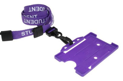 Purple Student Lanyards 15mm with Breakaway and Plastic J Clip - Promotions Only Lanyards
