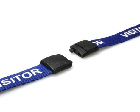 Blue Visitor Lanyards 15mm Oval Clip - Promotions Only Lanyards