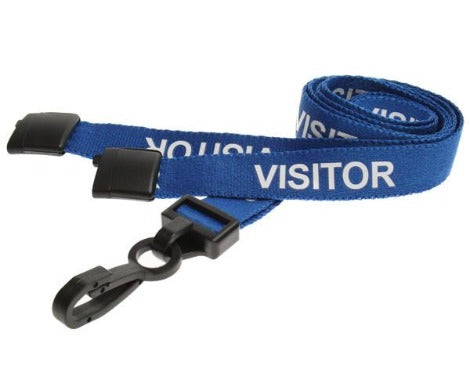 Blue Visitor Lanyards 15mm J Clip - Promotions Only Lanyards