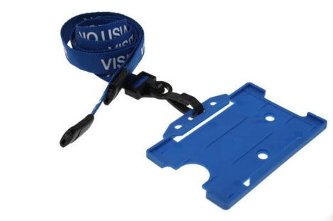 Blue Visitor Lanyards 15mm J Clip - Promotions Only Lanyards