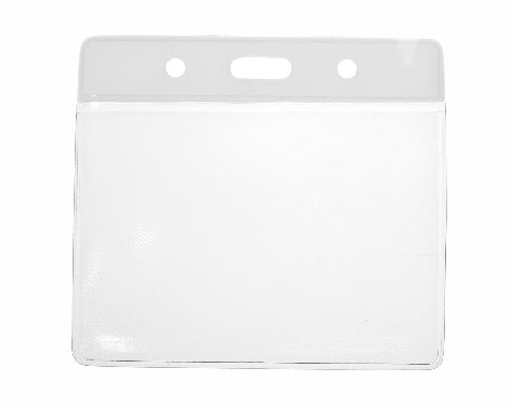 White Colour Coded PVC Clear Plastic Card Holder - Credit Card Size - Promotions Only Lanyards