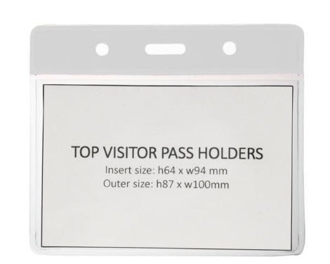 White Colour Coded PVC Clear Plastic Card Holder - Credit Card Size - Promotions Only Lanyards