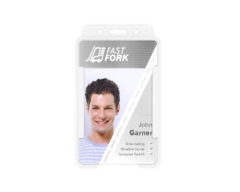 White Single-Sided BIOBADGE Open Faced ID Card Holders - Portrait - Promotions Only Lanyards