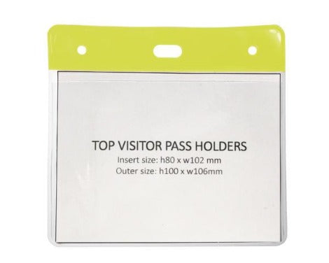 Yellow Colour Coded PVC Clear Plastic Card Holder - 10cm by 8cm - Promotions Only Lanyards