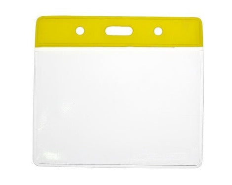 Yellow Colour Coded PVC Clear Plastic Card Holder - Credit Card Size - Promotions Only Lanyards